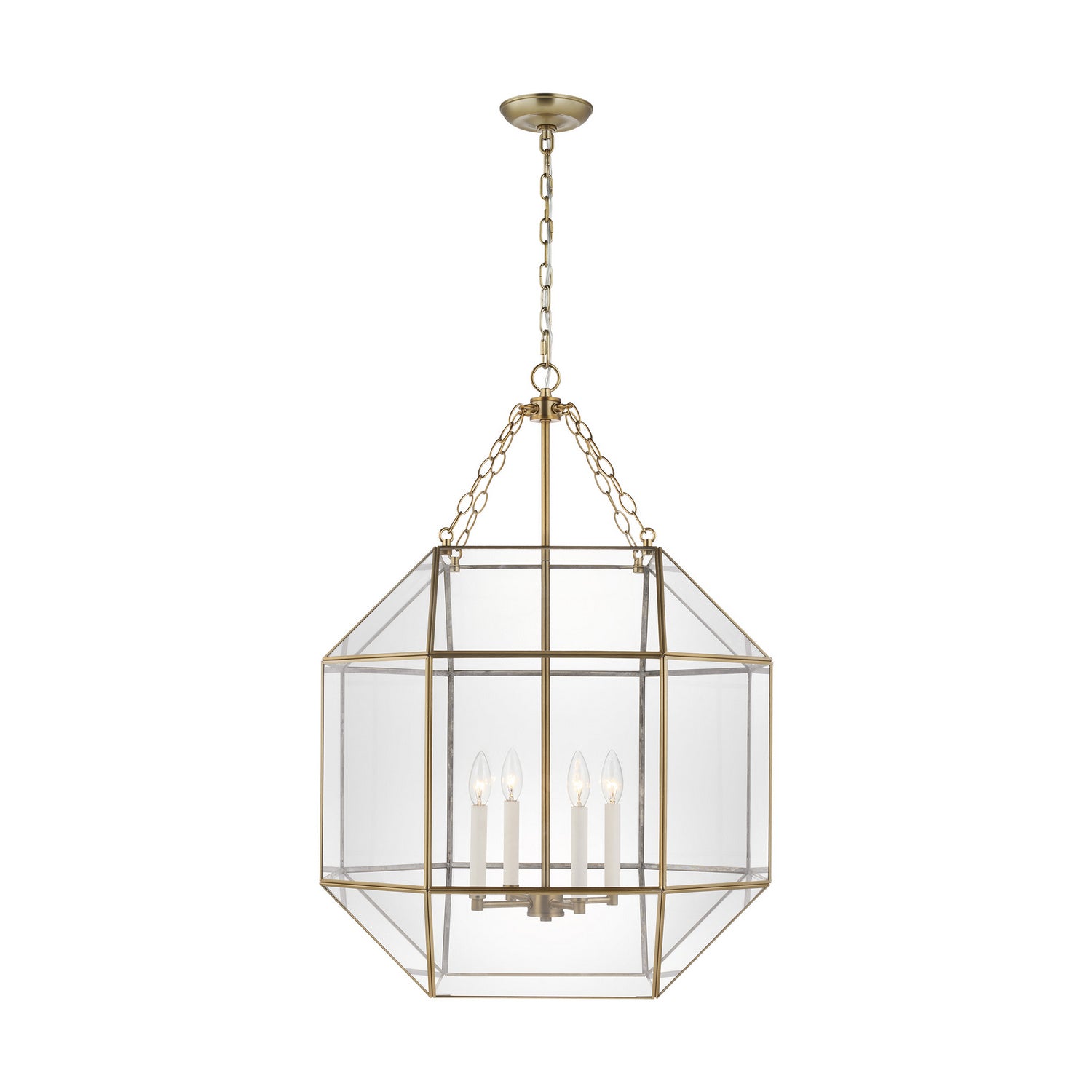 Visual Comfort Studio - 5279404-848 - Four Light Lantern - Morrison - Satin Brass from Lighting & Bulbs Unlimited in Charlotte, NC