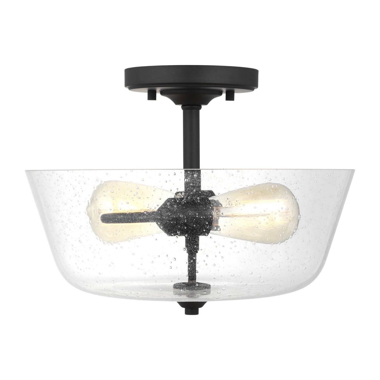 Generation Lighting - 7714502-112 - Two Light Semi-Flush Mount - Belton - Midnight Black from Lighting & Bulbs Unlimited in Charlotte, NC