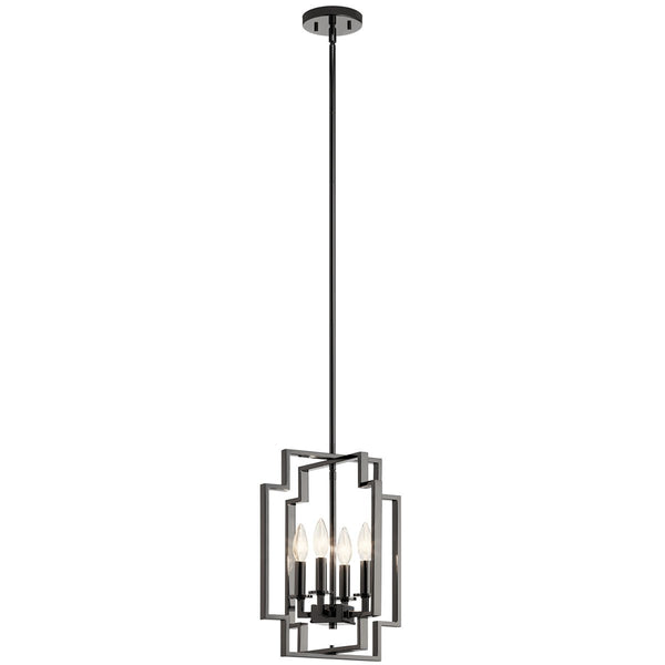 Kichler - 43964MCH - Four Light Pendant - Downtown Deco - Midnight Chrome from Lighting & Bulbs Unlimited in Charlotte, NC