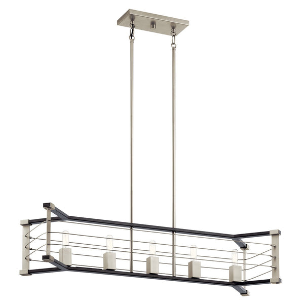 Kichler - 44250MOK - Five Light Linear Chandelier - Lente - Midnight Oak from Lighting & Bulbs Unlimited in Charlotte, NC