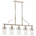 Five Light Linear Chandelier from the Everett Collection in Polished Nickel Finish by Kichler