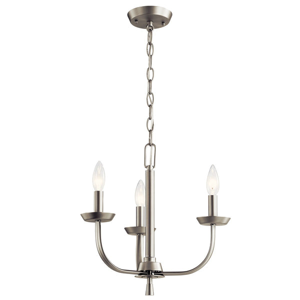 Kichler - 52383NI - Three Light Mini Chandelier - Kennewick - Brushed Nickel from Lighting & Bulbs Unlimited in Charlotte, NC