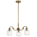Three Light Chandelier from the Aivian Collection in Weathered Brass Finish by Kichler