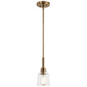 One Light Mini Pendant from the Aivian Collection in Weathered Brass Finish by Kichler