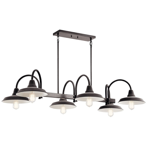Kichler - 52408WZC - Six Light Linear Chandelier - Marrus - Weathered Zinc from Lighting & Bulbs Unlimited in Charlotte, NC