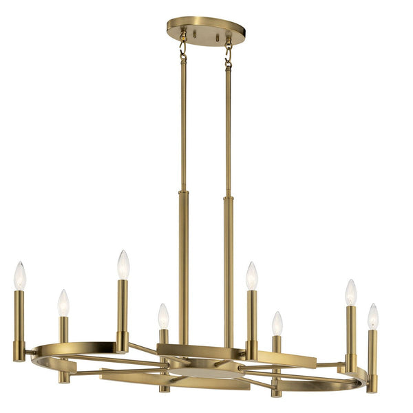 Eight Light Chandelier from the Tolani Collection in Brushed Natural Brass Finish by Kichler