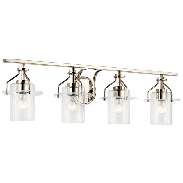 Four Light Bath from the Everett Collection in Polished Nickel Finish by Kichler