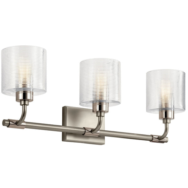 Three Light Bath from the Harvan Collection in Satin Nickel Finish by Kichler