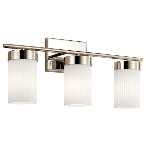 Three Light Bath from the Ciona Collection in Polished Nickel Finish by Kichler