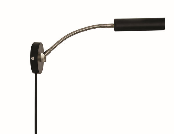 LED Wall Swing Lamp from the Fusion Collection in Black With Satin Nickel Finish by House of Troy
