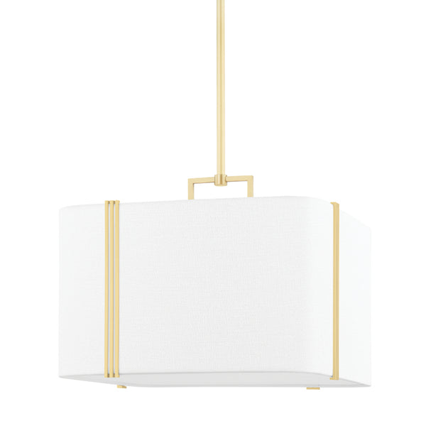 Hudson Valley - 5420-AGB - Four Light Pendant - Downing - Aged Brass from Lighting & Bulbs Unlimited in Charlotte, NC
