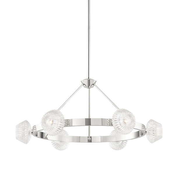 Hudson Valley - 6135-PN - Six Light Chandelier - Barclay - Polished Nickel from Lighting & Bulbs Unlimited in Charlotte, NC