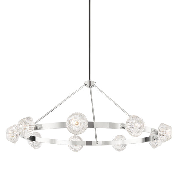 Hudson Valley - 6150-PN - Nine Light Chandelier - Barclay - Polished Nickel from Lighting & Bulbs Unlimited in Charlotte, NC