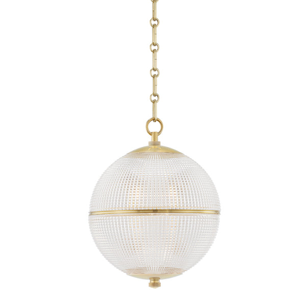 Hudson Valley - MDS800-AGB - One Light Pendant - Sphere No. 3 - Aged Brass from Lighting & Bulbs Unlimited in Charlotte, NC