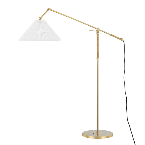 Hudson Valley - MDSL512-AGB - One Light Floor Lamp - Dorset - Aged Brass from Lighting & Bulbs Unlimited in Charlotte, NC