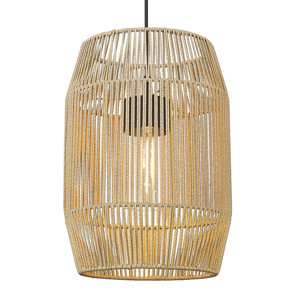 Golden - 6073-O1P NB-SS - One Light Outdoor Pendant - Seabrooke - Natural Black from Lighting & Bulbs Unlimited in Charlotte, NC