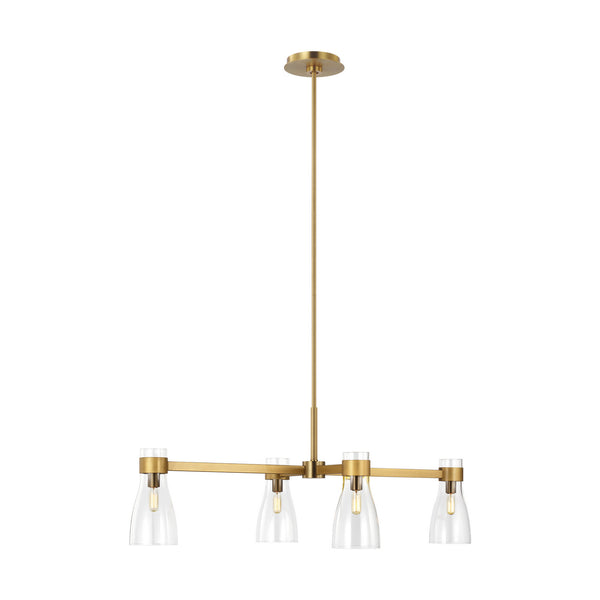 Visual Comfort Studio - AEC1014BBS - Four Light Linear Chandelier - Moritz - Burnished Brass from Lighting & Bulbs Unlimited in Charlotte, NC