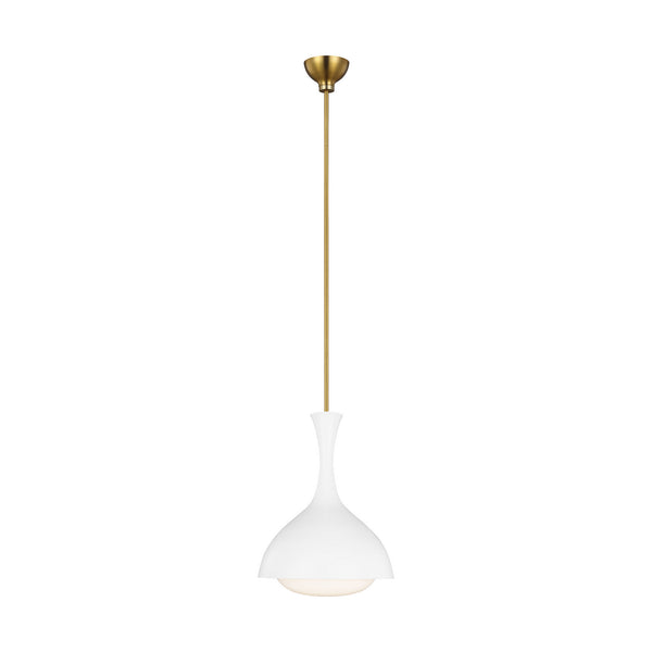 Visual Comfort Studio - AEP1011BBSMWT - One Light Pendant - Lucerne - Matte White and Burnished Brass from Lighting & Bulbs Unlimited in Charlotte, NC