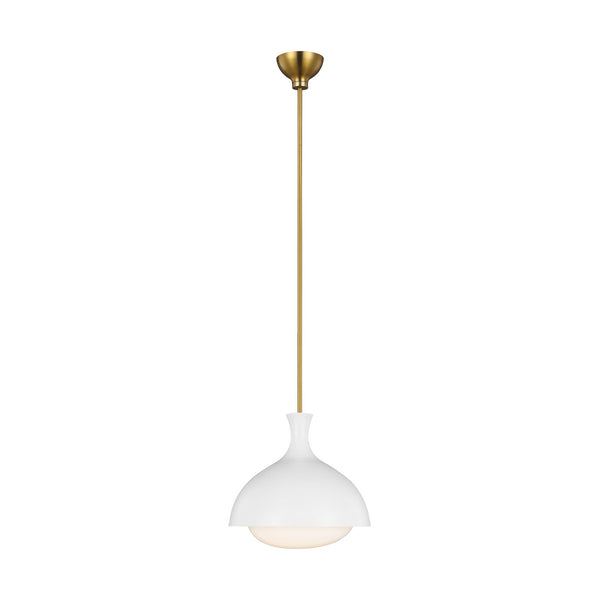 Visual Comfort Studio - AEP1021BBSMWT - One Light Pendant - Lucerne - Matte White and Burnished Brass from Lighting & Bulbs Unlimited in Charlotte, NC