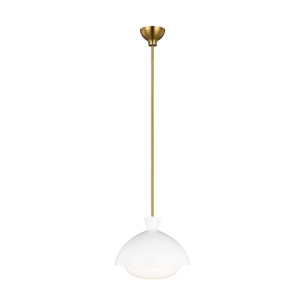 Visual Comfort Studio - AEP1031BBSMWT - One Light Pendant - Lucerne - Matte White and Burnished Brass from Lighting & Bulbs Unlimited in Charlotte, NC