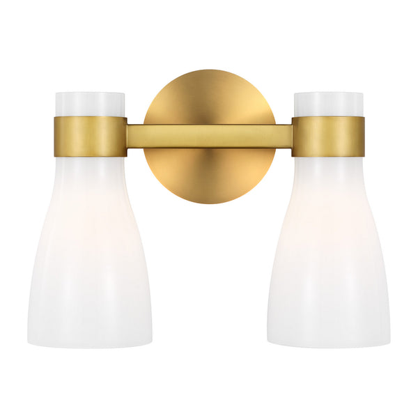 Visual Comfort Studio - AEV1002BBSMG - Two Light Vanity - Moritz - Burnished Brass with Milk White Glass from Lighting & Bulbs Unlimited in Charlotte, NC