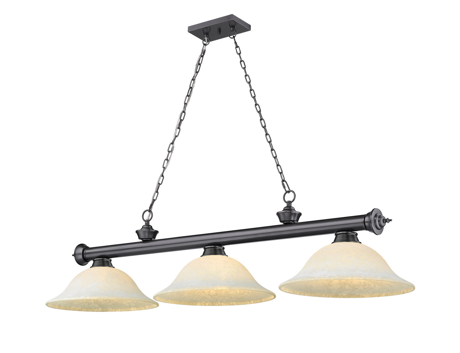 Z-Lite - 2306-3BP-WM16 - Three Light Billiard - Cordon - Bronze Plate from Lighting & Bulbs Unlimited in Charlotte, NC