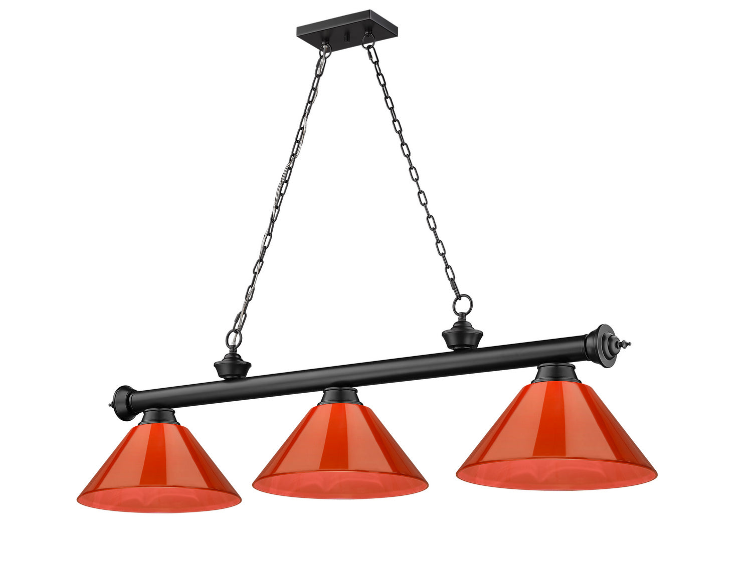 Z-Lite - 2306-3MB-ARBG - Three Light Billiard - Cordon - Matte Black from Lighting & Bulbs Unlimited in Charlotte, NC