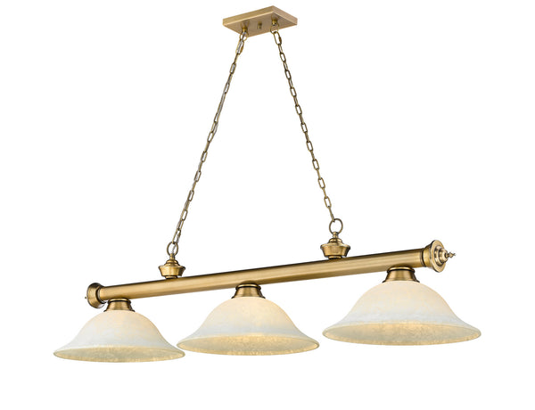 Z-Lite - 2306-3RB-WM16 - Three Light Billiard - Cordon - Rubbed Brass from Lighting & Bulbs Unlimited in Charlotte, NC