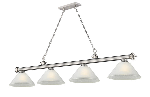 Z-Lite - 2306-4BN-AWL14 - Four Light Billiard - Cordon - Brushed Nickel from Lighting & Bulbs Unlimited in Charlotte, NC