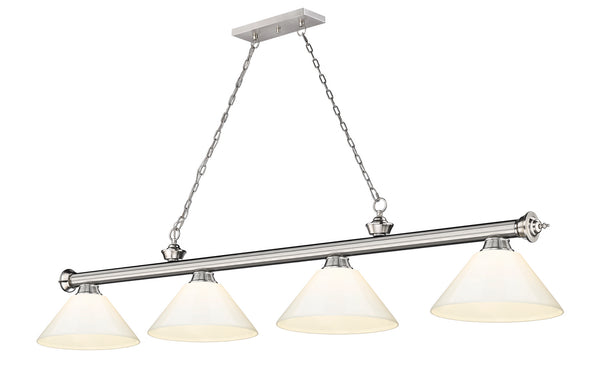 Z-Lite - 2306-4BN-PWH - Four Light Billiard - Cordon - Brushed Nickel from Lighting & Bulbs Unlimited in Charlotte, NC