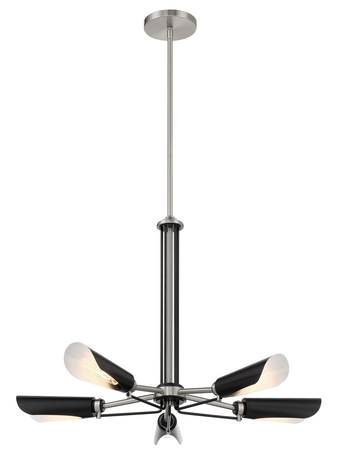 George Kovacs - P1695-691 - Five Light Chandelier - Turbine - Coal With Brushed Nickel from Lighting & Bulbs Unlimited in Charlotte, NC