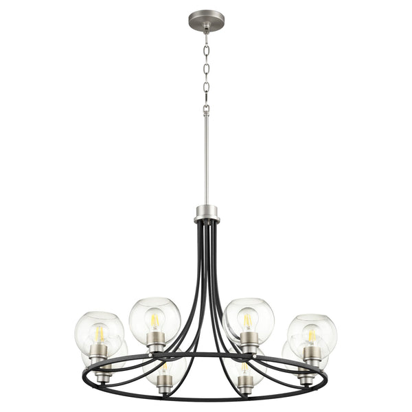 Quorum - 672-8-6965 - Eight Light Chandelier - Clarion - Textured Black w/ Satin Nickel from Lighting & Bulbs Unlimited in Charlotte, NC