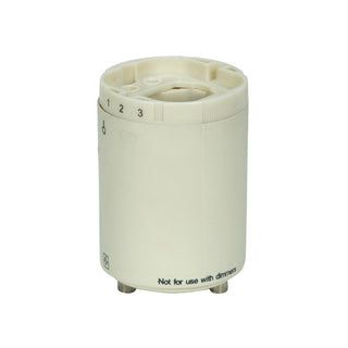 Smooth Phenolic Self-Ballasted CFL Lampholder, 277V, 60Hz, 0.20A, 18W G24q-2 And GX24q-2, 2