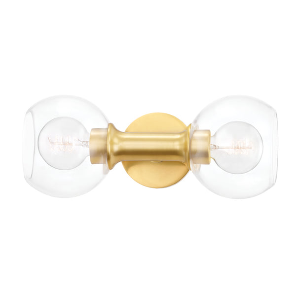 Mitzi - H543302-AGB - Two Light Bath Bracket - Leslie - Aged Brass from Lighting & Bulbs Unlimited in Charlotte, NC