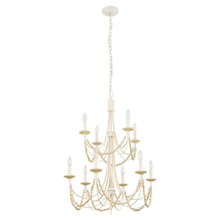 Varaluz - 350C10CW - Ten Light Chandelier - Brentwood - Country White from Lighting & Bulbs Unlimited in Charlotte, NC