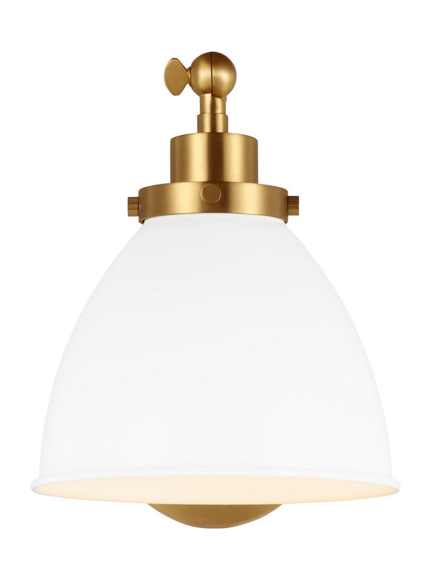 Visual Comfort Studio - CW1131MWTBBS - One Light Wall Sconce - Wellfleet - Matte White and Burnished Brass from Lighting & Bulbs Unlimited in Charlotte, NC