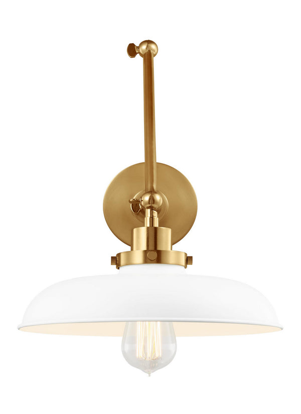 Visual Comfort Studio - CW1171MWTBBS - One Light Wall Sconce - Wellfleet - Matte White and Burnished Brass from Lighting & Bulbs Unlimited in Charlotte, NC