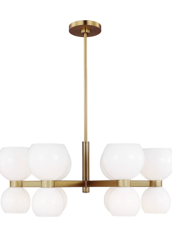 Visual Comfort Studio - KSC10212BBSMG - 12 Light Chandelier - Londyn - Burnished Brass with Milk White Glass from Lighting & Bulbs Unlimited in Charlotte, NC