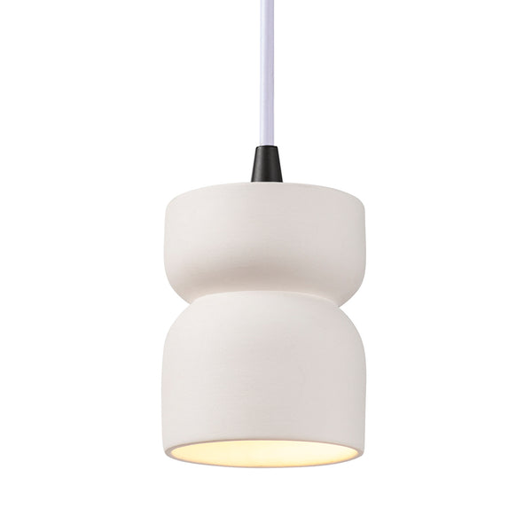 Justice Designs - CER-6500-BIS-MBLK-WTCD - One Light Pendant - Radiance - Bisque from Lighting & Bulbs Unlimited in Charlotte, NC