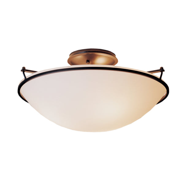 Three Light Semi-Flush Mount from the Plain Collection by Hubbardton Forge