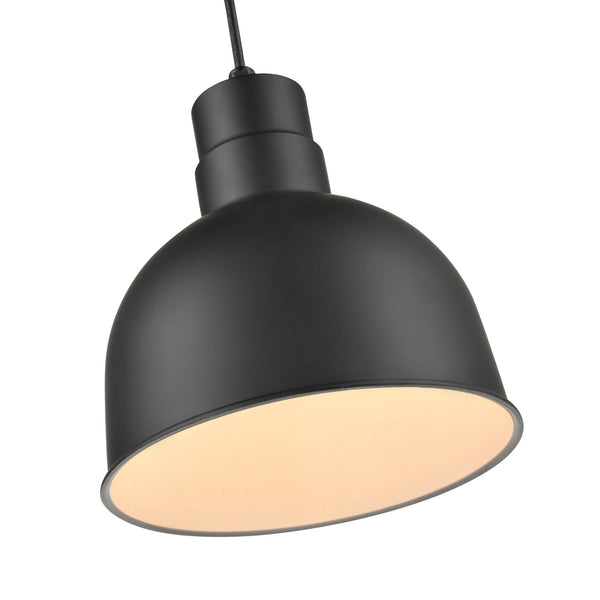 LED Cord Hung Deep Bowl Shade from the R Series Collection in Satin Black Finish by Millennium