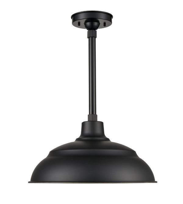 LED Warehouse Shade from the R Series Collection in Satin Black Finish by Millennium