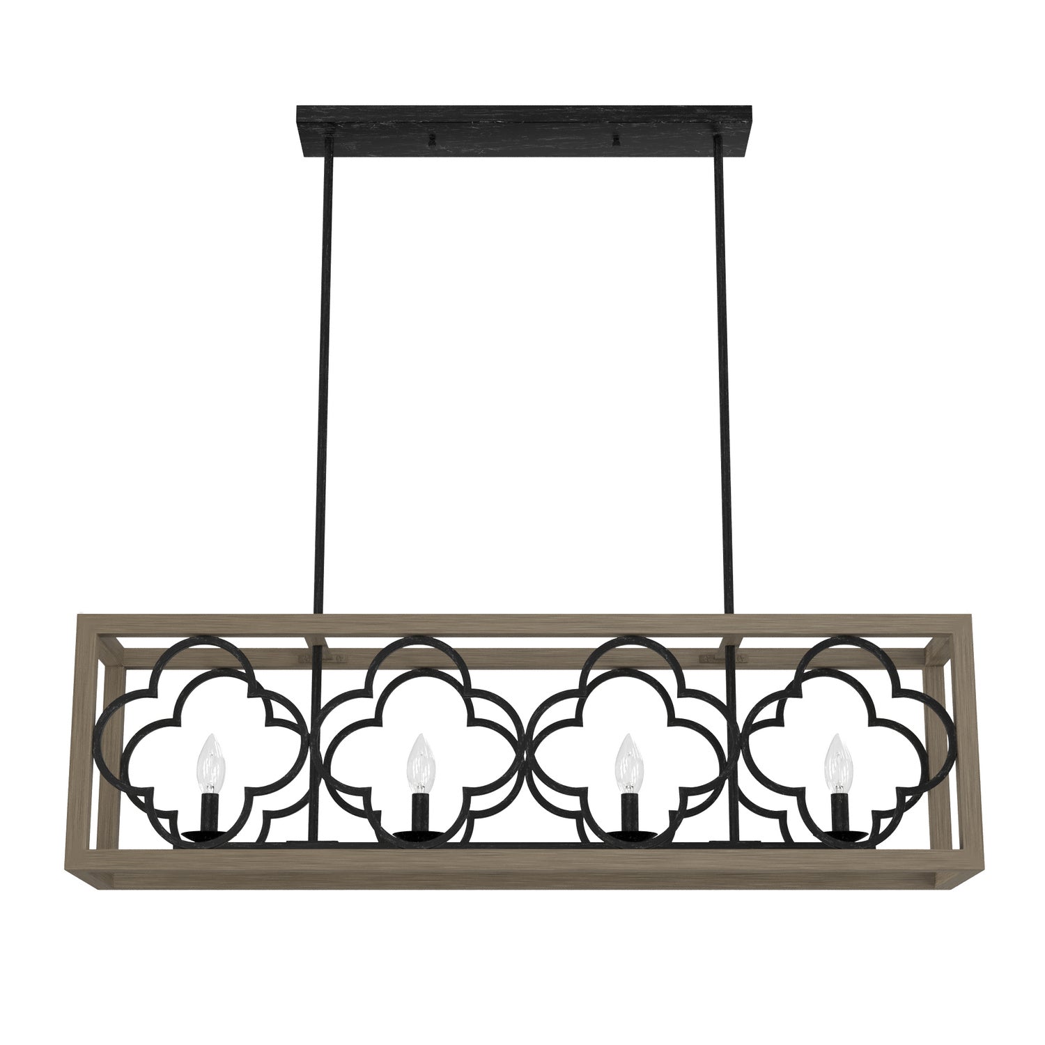 Hunter - 19099 - Four Light Linear Chandelier - Gablecrest - French Oak from Lighting & Bulbs Unlimited in Charlotte, NC