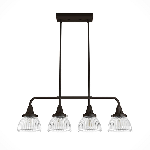 Hunter - 19185 - Four Light Linear Chandelier - Cypress Grove - Onyx Bengal from Lighting & Bulbs Unlimited in Charlotte, NC