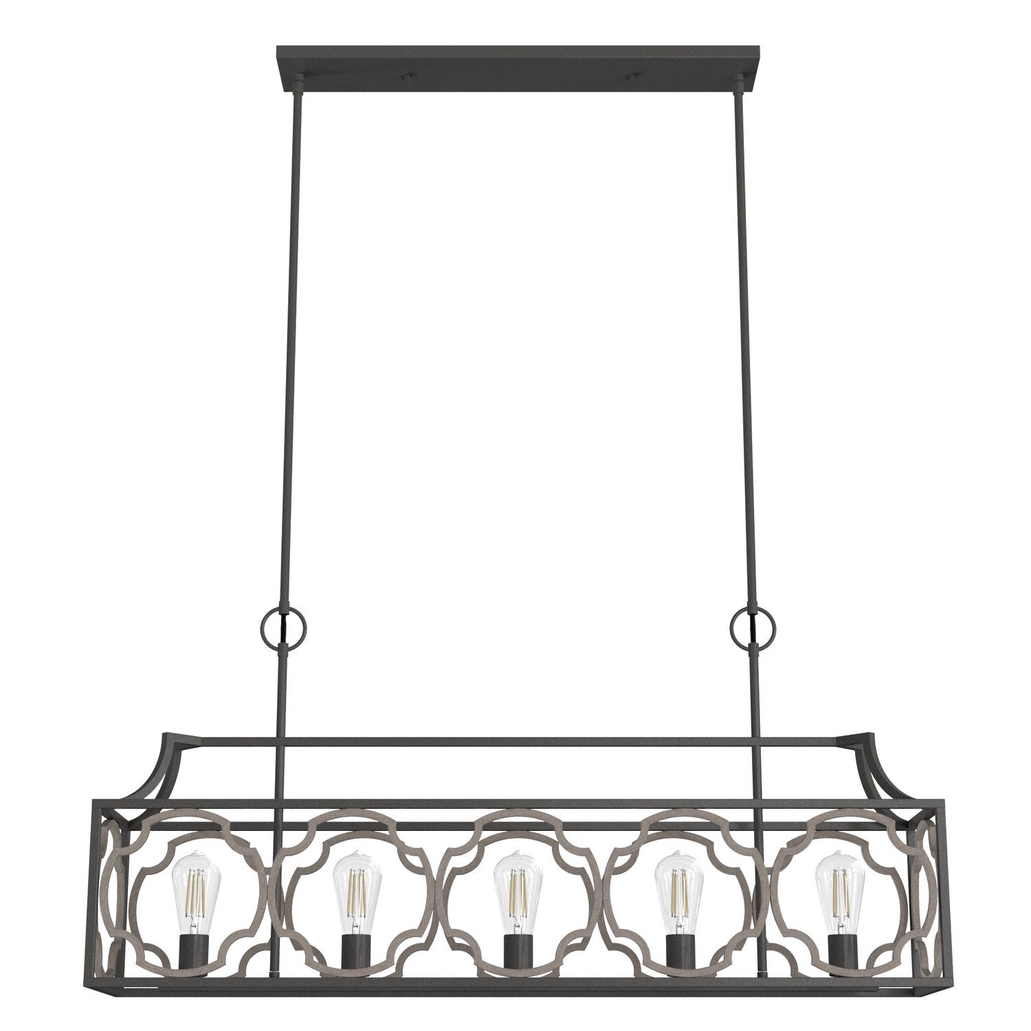Hunter - 19232 - Five Light Linear Chandelier - Stone Creek - Noble Bronze from Lighting & Bulbs Unlimited in Charlotte, NC