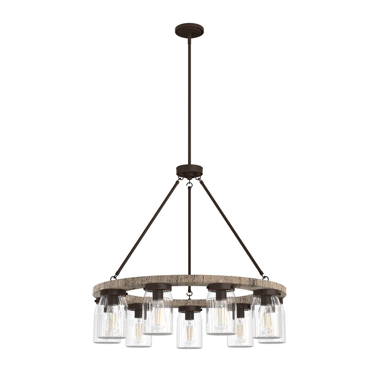 Hunter - 19245 - Nine Light Chandelier - Devon Park - Onyx Bengal from Lighting & Bulbs Unlimited in Charlotte, NC