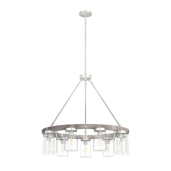 Hunter - 19246 - Nine Light Chandelier - Devon Park - Brushed Nickel from Lighting & Bulbs Unlimited in Charlotte, NC