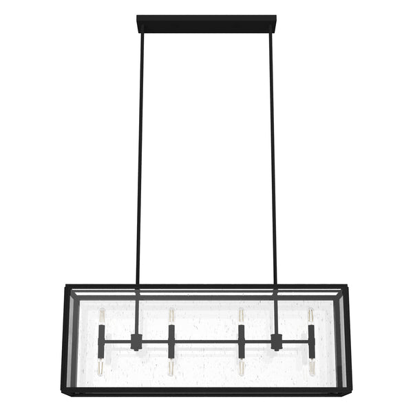 Hunter - 19267 - Eight Light Linear Chandelier - Felippe - Natural Black Iron from Lighting & Bulbs Unlimited in Charlotte, NC