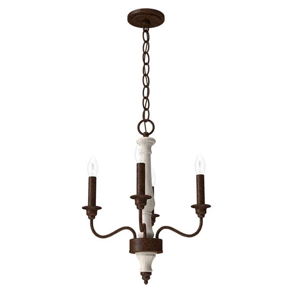 Hunter - 19279 - Four Light Chandelier - Teren - Distressed White from Lighting & Bulbs Unlimited in Charlotte, NC