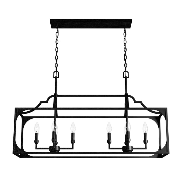 Hunter - 19289 - Eight Light Linear Chandelier - Highland Hill - Rustic Iron from Lighting & Bulbs Unlimited in Charlotte, NC